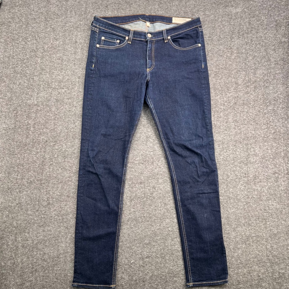 Rag & Bone Jean Skinny Dark Indigo Denim Jeans Size 32 Made in USA Womens